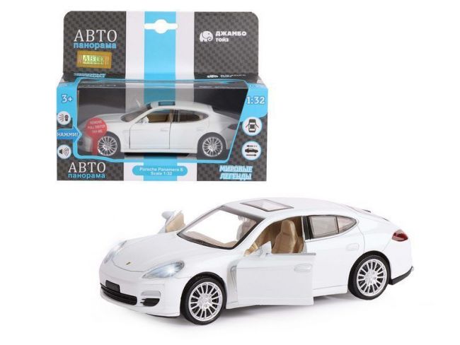 Машина "АВТОПАНОРАМА" Porsche Panamera S, белый, 1/32, свет, звук, инерция, в/к 17,5*13,5*9 см Машина "АВТОПАНОРАМА" Porsche Panamera S, белый, 1/32, свет, звук, инерция, в/к 17,5*13,5*9 см