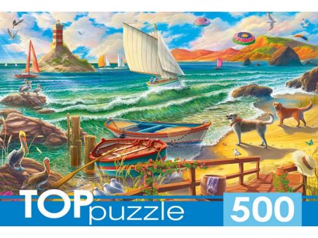TOPpuzzle. Пазлы 500 элементов. НА БЕРЕГУ МОРЯ