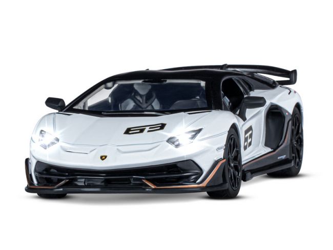 Машина "АВТОПАНОРАМА" Lamborghini SVJ, 1/24, белый, свет, звук, в/к 24,5х12,5х10,5 см Машина "АВТОПАНОРАМА" Lamborghini SVJ, 1/24, белый, свет, звук, в/к 24,5х12,5х10,5 см