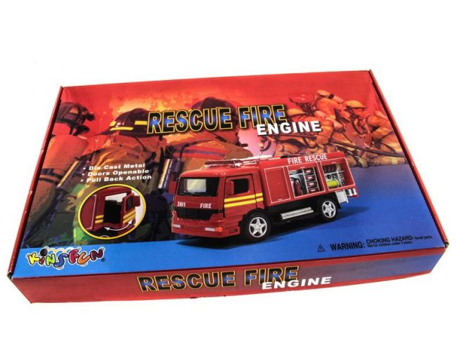 Машина Kinsmart Пожарная машина Rescue Fire Engine инерция (1/12шт.) б/к