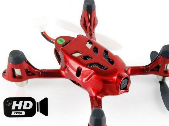 Р/У квадрокоптер Hubsan X4 HD камера 2.4G (красно-серебристый)