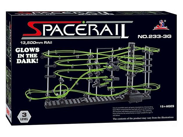 Конструктор динамический Spacerail 233-3G, 13.5м (Level 3), светящиеся рельсы