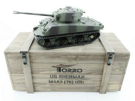 Радиоуправляемый танк Torro Sherman M4A3 76mm 1/16 ИК-пушка V3.0 2.4G RTR Радиоуправляемый танк Torro Sherman M4A3 76mm 1/16 ИК-пушка V3.0 2.4G RTR