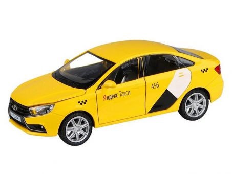 Машина "АВТОПАНОРАМА" Яндекс.Такси LADA VESTA, желтый, 1/24, в/к 24,5*12,5*10,5 см Машина "АВТОПАНОРАМА" Яндекс.Такси LADA VESTA, желтый, 1/24, в/к 24,5*12,5*10,5 см