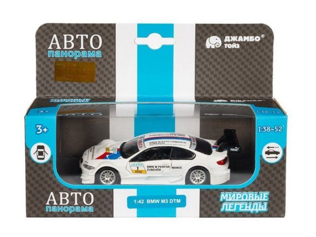 Машина "АВТОПАНОРАМА" BMW M3 DTM, 1/42, белый, инерция, откр. двери, в/к 17,5*12,5*6,5 см Машина "АВТОПАНОРАМА" BMW M3 DTM, 1/42, белый, инерция, откр. двери, в/к 17,5*12,5*6,5 см
