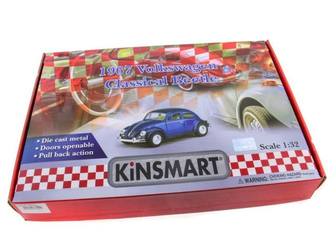 Машина Kinsmart "Volkswagen Classical Beetle" инерция (1/12шт.) 1:32 б/к