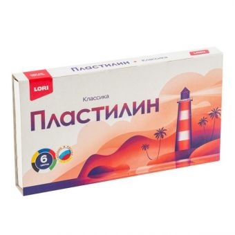 Пластилин КЛАССИКА 6 цв, 20 гр, пенал Пластилин КЛАССИКА 6 цв, 20 гр, пенал
