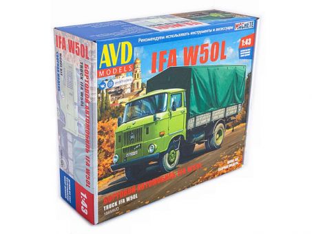 Сборная модель AVD IFA W50L бортовой с тентом, 1/43