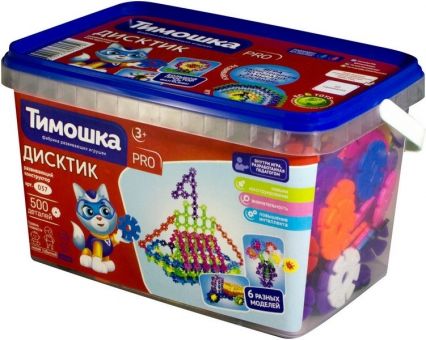 Конструктор PRO «ДисКтик» 500 деталей, ведерко Конструктор PRO «ДисКтик» 500 деталей, ведерко