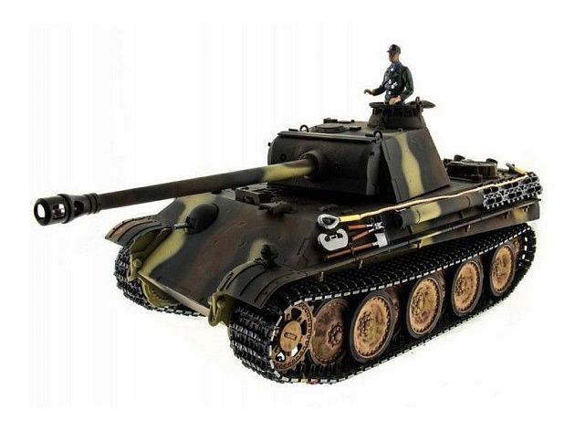 Р/У танк Taigen 1/16 Panther type G (Германия) HC вер., башня 360, подшипники в ред., V3 2.4G RTR