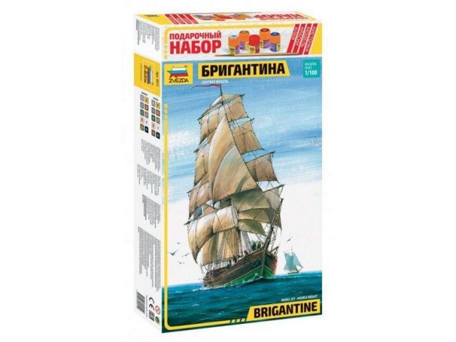 Сборная модель ZVEZDA Бригантина, подарочный набор, 1/100