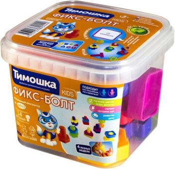 Конструктор KIDS "Фикс-болт" 14 деталей, ведерко Конструктор KIDS "Фикс-болт" 14 деталей, ведерко