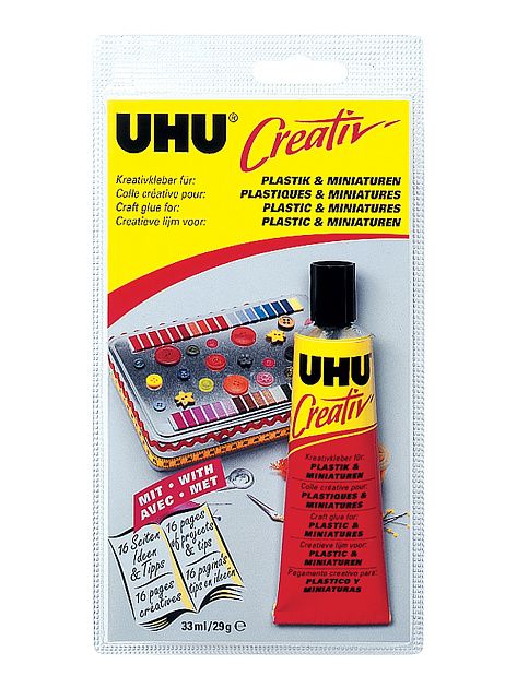 Клей для пластмасс и художественных миниатюр UHU Creativ, 33 мл, блистер