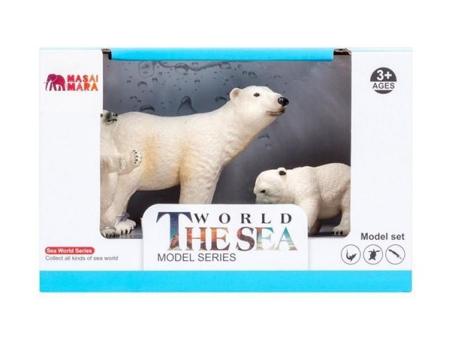 Набор фигурок животных MASAI MARA ММ203-003 серии "Мир морских животных": Белые медведи, 3 пр. Набор фигурок животных MASAI MARA ММ203-003 серии "Мир морских животных": Белые медведи, 3 пр.