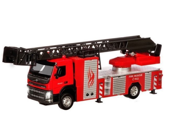Машина "АВТОПАНОРАМА" Volvo пожарная машина-лестница, красный, 1/50, свет, звук, в/к 28*14*10 см Машина "АВТОПАНОРАМА" Volvo пожарная машина-лестница, красный, 1/50, свет, звук, в/к 28*14*10 см