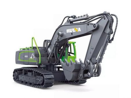 Радиоуправляемый экскаватор HUI NA TOYS, серый 2.4G 9CH 1/18 RTR