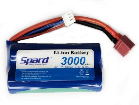 Аккумулятор Li-Ion Spard 3000mAh, 7,4V, 10C, T‐plug для Remo Hobby 1/16, Himoto 1/18 Аккумулятор Li-Ion Spard 3000mAh, 7,4V, 10C, T‐plug для Remo Hobby 1/16, Himoto 1/18