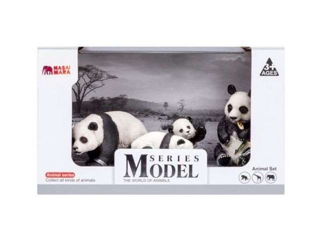 Набор фигурок животных MASAI MARA MM201-004 серии "Мир диких животных": Семья панд, 4 пр.