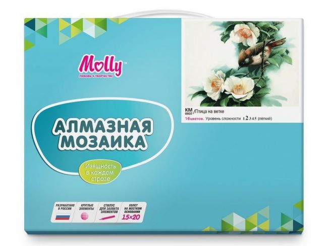 Картина мозаикой 15х20 ПТИЦА НА ВЕТКЕ (16 цветов) Картина мозаикой 15х20 ПТИЦА НА ВЕТКЕ (16 цветов)