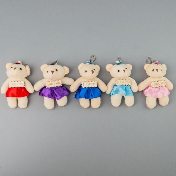 Мягкая игрушка "Мишка розочка" (5 шт в наборе) 11,5 см