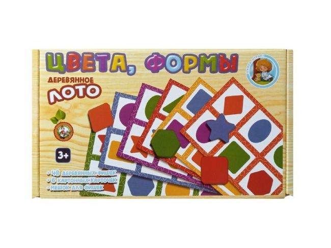 Лото деревянное "Цвета, формы" Лото деревянное "Цвета, формы"