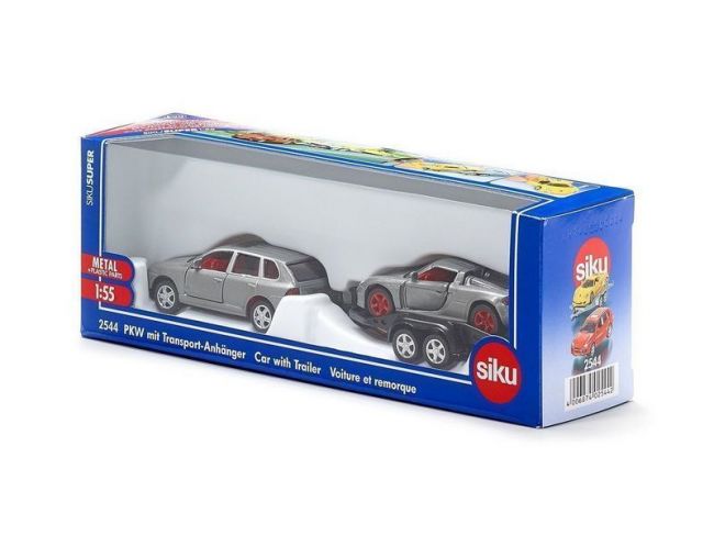 Машина Siku 2544 Porsche с прицепом и спорткаром Porsche GT, 1/55 Машина Siku 2544 Porsche с прицепом и спорткаром Porsche GT, 1/55
