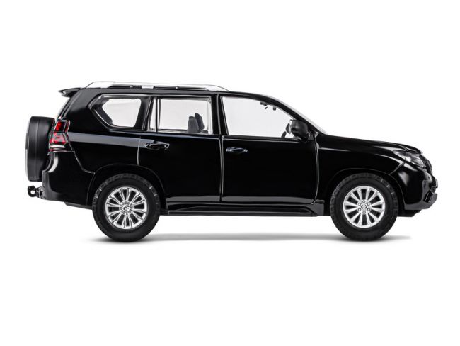 Машина "АВТОПАНОРАМА" Land Cruiser Prado, 1/24, черный, свет, звук, в/к 24,5х12,5х10,5 см