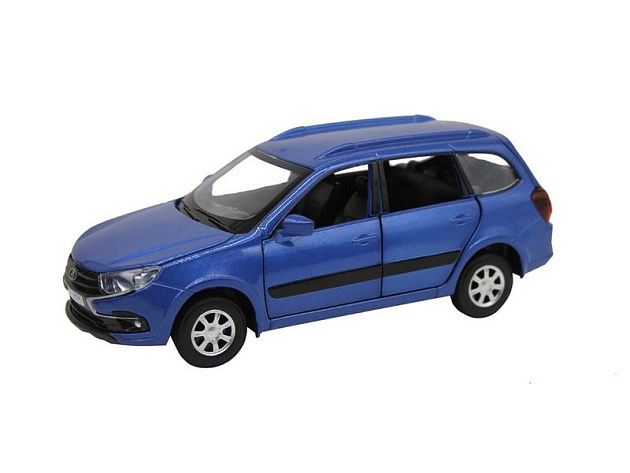 Машина "АВТОПАНОРАМА" LADA GRANTA CROSS, синий, 1/24, свет, звук, инерция, в/к 24,5*12,5*10,5 см