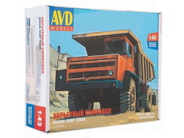 Сборная модель AVD Карьерный самосвал БЕЛАЗ-7522, 1/43