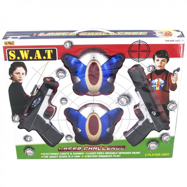 Игровой набор из пистолетов "Лазерный бой S.W.A.T." на батарейках - XZ-H53 Игровой набор из пистолетов "Лазерный бой S.W.A.T." на батарейках - XZ-H53