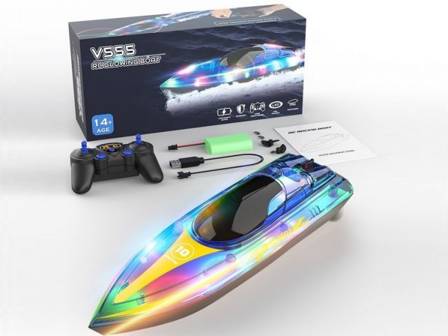 Радиоуправляемый катер Flytec V555 с подсветкой 2.4G RTR Радиоуправляемый катер Flytec V555 с подсветкой 2.4G RTR