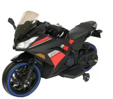 Детский электромотоцикл Kawasaki Ninja (12V, спидометр, ручка газа) - DLS07-BLACK-PLASTIC Детский электромотоцикл Kawasaki Ninja (12V, спидометр, ручка газа) - DLS07-BLACK-PLASTIC